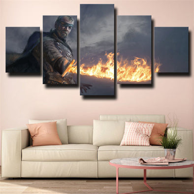 5 panel modern art framed print Game of Thrones Beric wall decor-1603 (1)