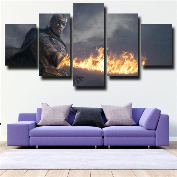 5 panel modern art framed print Game of Thrones Beric wall decor-1603 (2)