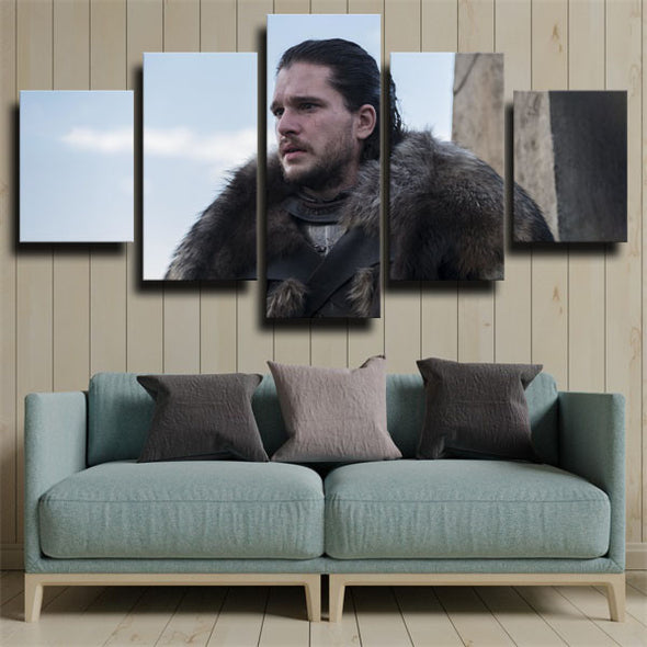 5 panel modern art framed print Game of Thrones Jon Snow decor picture-1619 (2)
