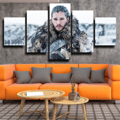 5 panel modern art framed print Game of Thrones Jon Snow wall picture-1618 (1)