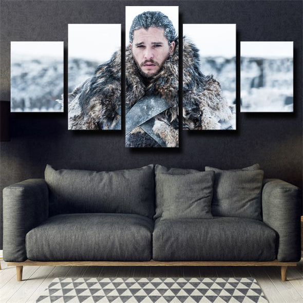 5 panel modern art framed print Game of Thrones Jon Snow wall picture-1618 (2)