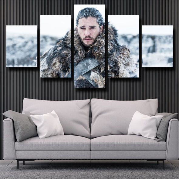 5 panel modern art framed print Game of Thrones Jon Snow wall picture-1618 (3)