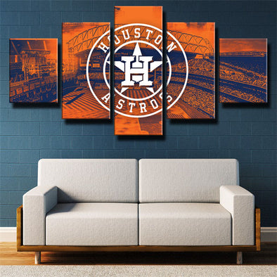 5 panel modern art framed print Houston Astros The 'Stros wall decor-1203 (1)