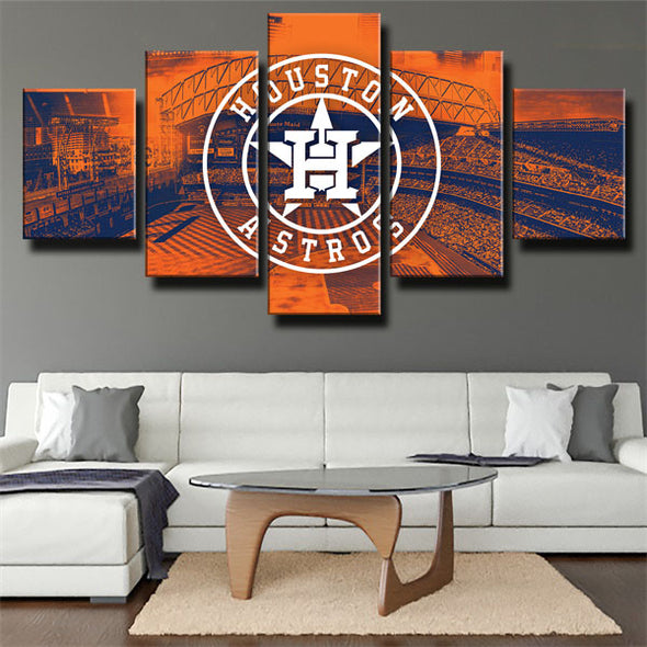 5 panel modern art framed print Houston Astros The 'Stros wall decor-1203 (2)