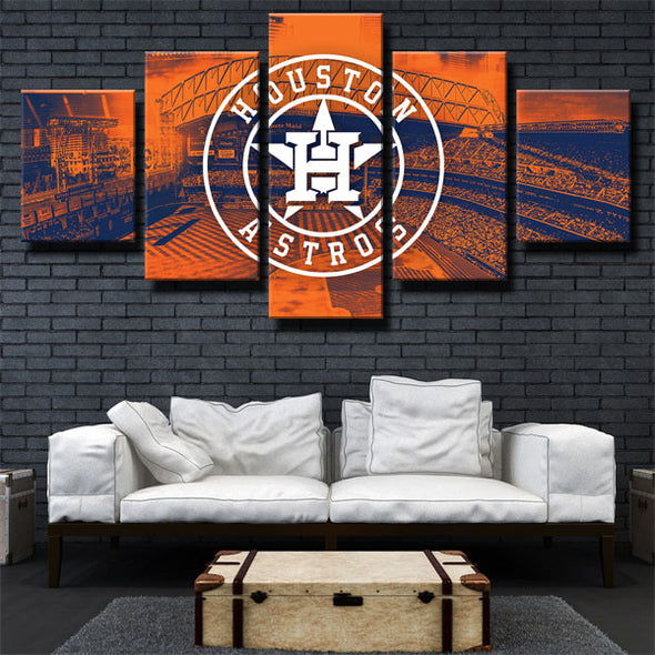 5 panel modern art framed print Houston Astros The 'Stros wall decor-1203 (3)