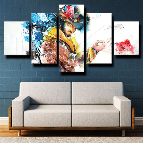 5 panel modern art framed print LOL Twisted Fate live room decor-1200 (3)