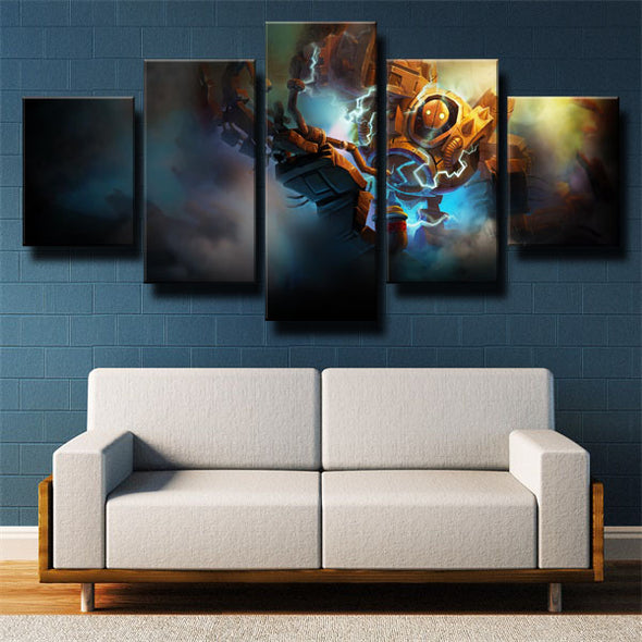 5 panel modern art framed print League Legends Blitzcrank home decor-1200 (3)