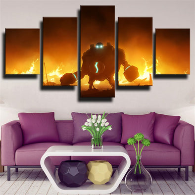 5 panel modern art framed print League Legends Blitzcrank wall decor-1200 (1)