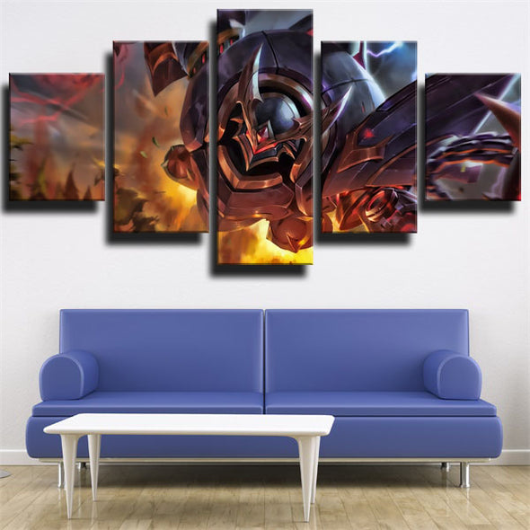 5 panel modern art framed print League Legends Blitzcrank wall decor-1200 (2)