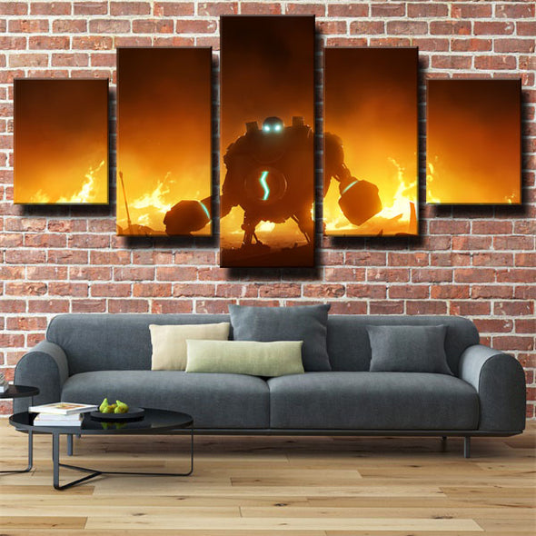 5 panel modern art framed print League Legends Blitzcrank wall decor-1200 (3)