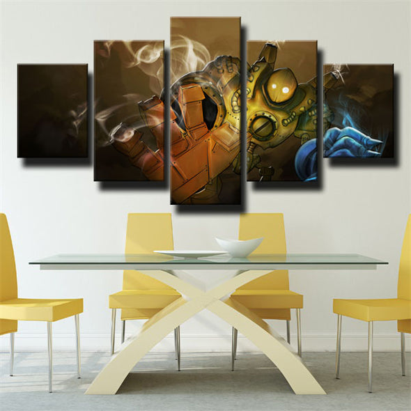 5 panel modern art framed print League Legends Blitzcrank wall picture-1200 (3)