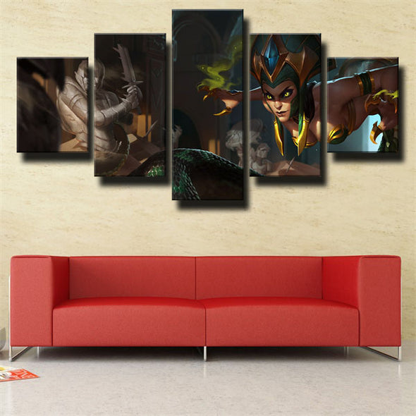5 panel modern art framed print League Legends Cassiopeia wall decor-1200 (2)