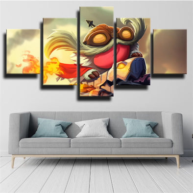 5 panel modern art framed print League Legends Corki home picture-1200 (1)