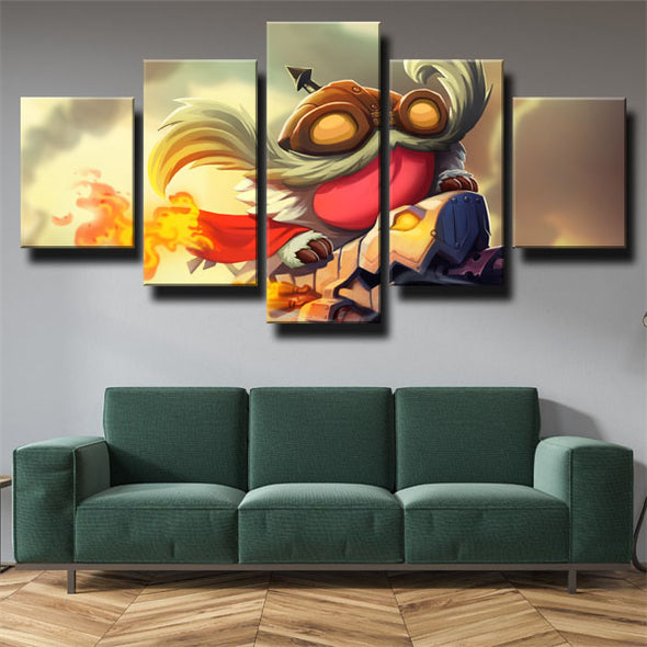 5 panel modern art framed print League Legends Corki home picture-1200 (2)