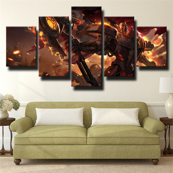 5 panel modern art framed print League Legends Darius home decor-1200 (1)