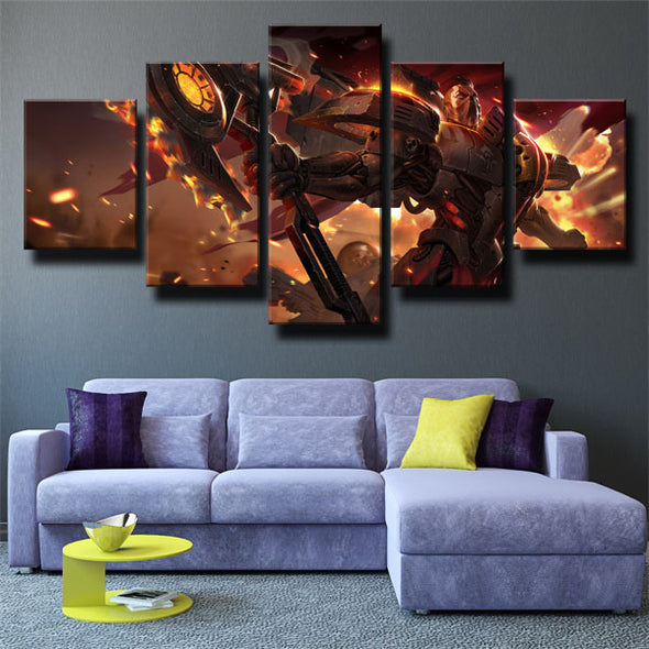 5 panel modern art framed print League Legends Darius home decor-1200 (2)