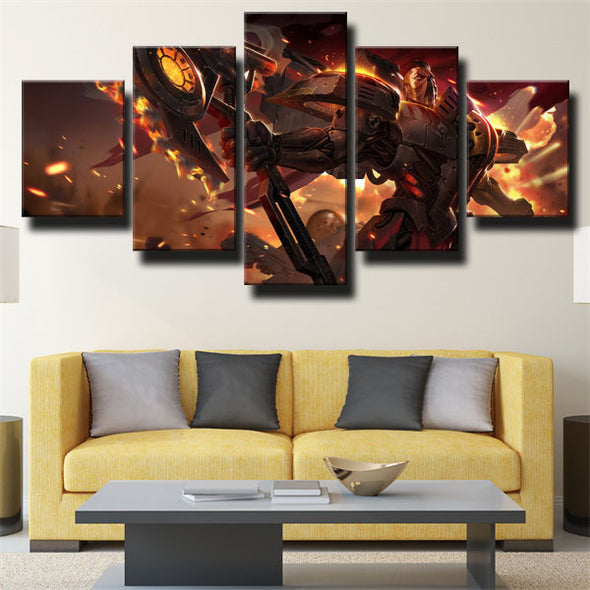 5 panel modern art framed print League Legends Darius home decor-1200 (3)