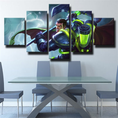 5 panel modern art framed print League Legends Darius live room decor-1200(1)