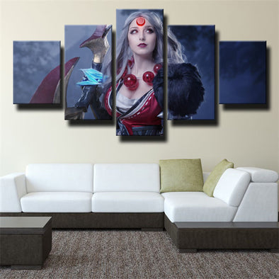 5 panel modern art framed print League Legends Diana home decor-1200（1）