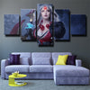 5 panel modern art framed print League Legends Diana home decor-1200（2）