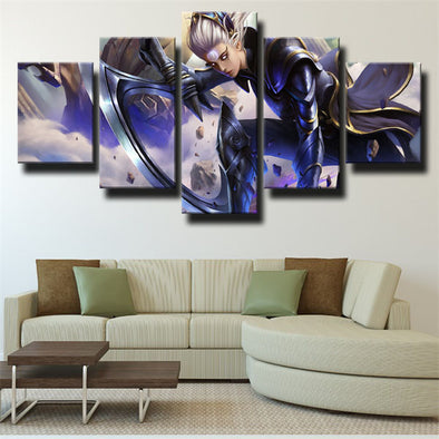 5 panel modern art framed print League Legends Diana wall picture-1200(1)