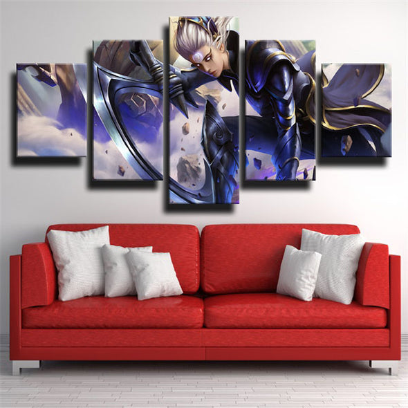 5 panel modern art framed print League Legends Diana wall picture-1200(3)