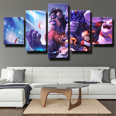 5 panel modern art framed print League Legends Dr. Mundo wall decor-1200 (1)