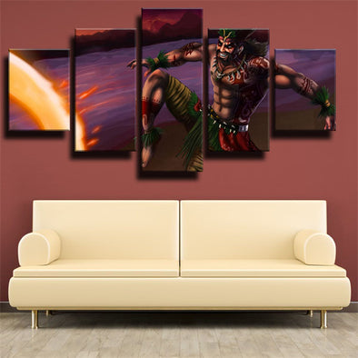 5 panel modern art framed print League Legends Draven wall decor-1200 (1)