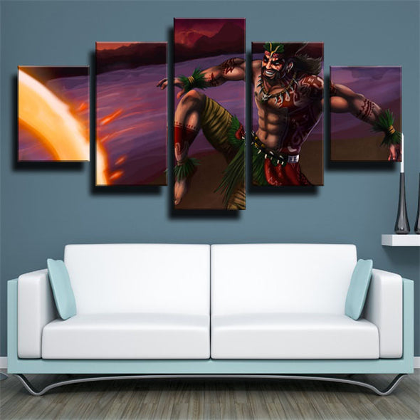5 panel modern art framed print League Legends Draven wall decor-1200 (2)