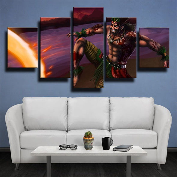5 panel modern art framed print League Legends Draven wall decor-1200 (3)