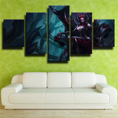 5 panel modern art framed print League Legends Elise wall decor-1200 (1)