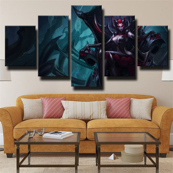 5 panel modern art framed print League Legends Elise wall decor-1200 (3)