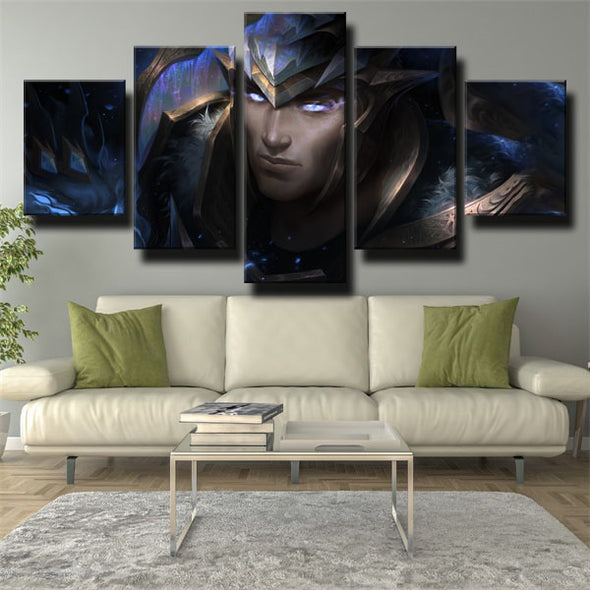 5 panel modern art framed print League Of Legends Garen decor picture-1200 (1)