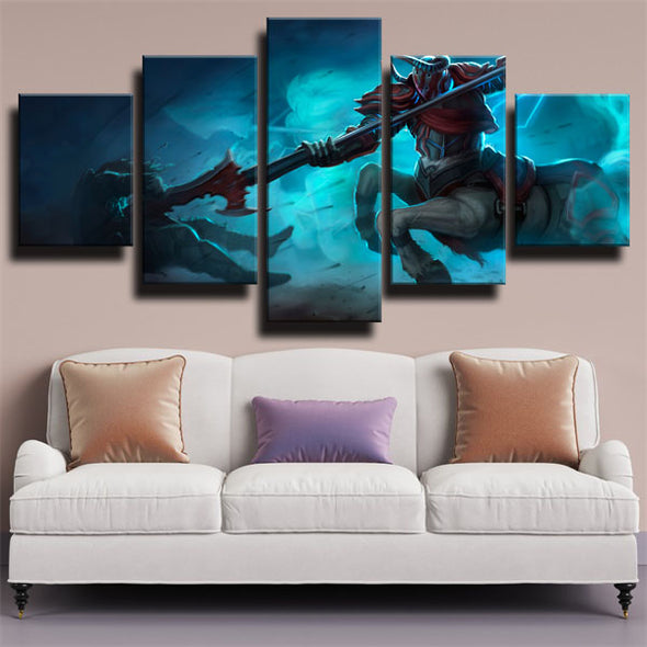 5 panel modern art framed print League Of Legends Hecarim home decor-1200 (3)