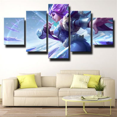 5 panel modern art framed print League Of Legends Irelia decor picture-1200 (1)