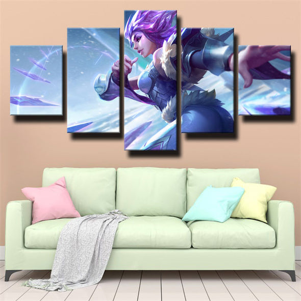 5 panel modern art framed print League Of Legends Irelia decor picture-1200 (2)
