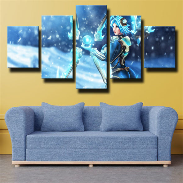 5 panel modern art framed print League Of Legends Irelia wall decor-1200 (1)