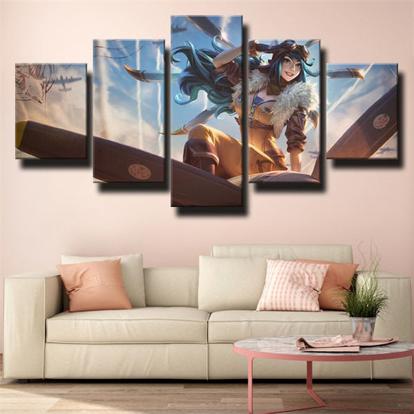5 panel modern art framed print League Of Legends Irelia wall picture-1200 (1)