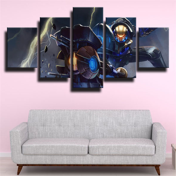 5 panel modern art framed print League Of Legends Jayce home decor-1200 (3)