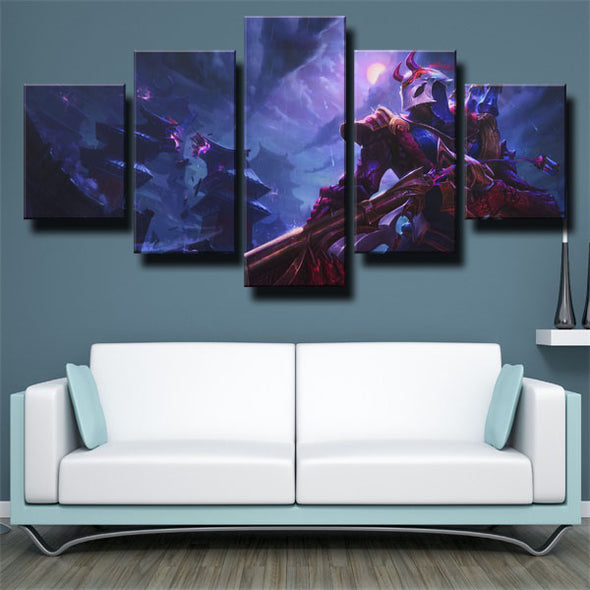 5 panel modern art framed print League Of Legends Jhin wall decor-1200 (1)