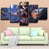 5 panel modern art framed print League Of Legends Jinx decor picture-1200 (2)
