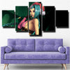 5 panel modern art framed print League Of Legends Jinx wall picture-1200 (2)