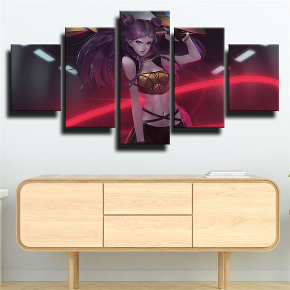 5 panel modern art framed print League Of Legends Kai'sa wall decor-1200 (1)