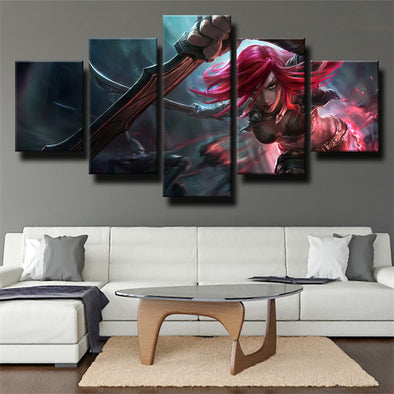 5 panel modern art framed print League Of Legends Katarina live  decor-1200 (1)