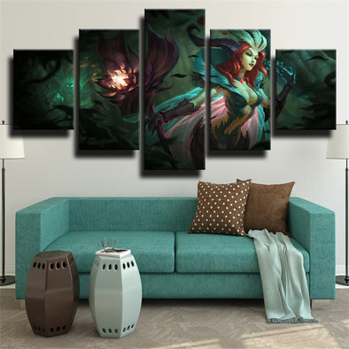 5 panel modern art framed print League Of Legends LeBlanc wall decor-1200 (1)