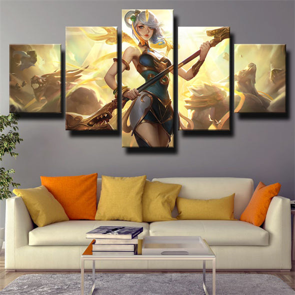 5 panel modern art framed print League Of Legends Lux decor picture-1200 (2)