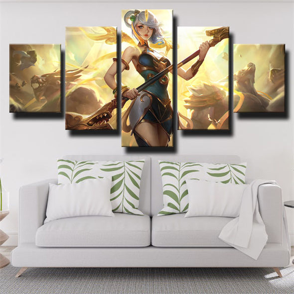 5 panel modern art framed print League Of Legends Lux decor picture-1200 (3)
