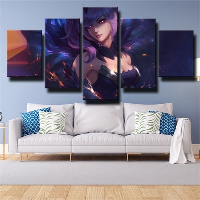 5 panel modern art framed print League Of Legends Lux wall picture-1200 (1)