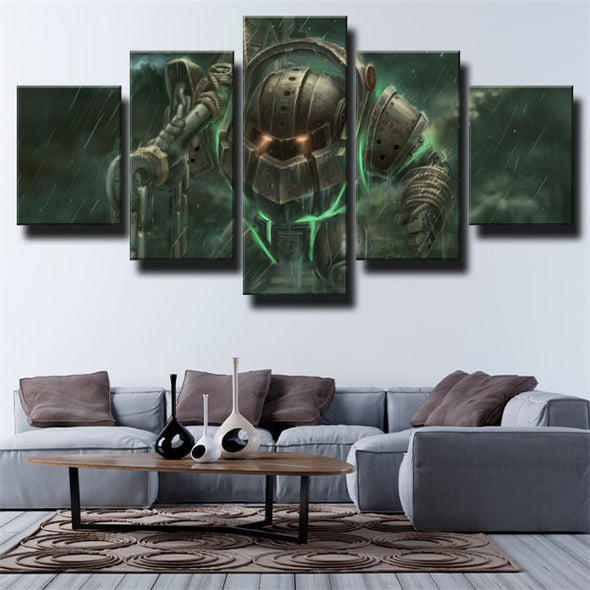 5 panel modern art framed print League Of Legends Nautilus wall decor-1200 (2)
