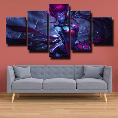 5 panel modern art framed print  League of Legends Evelynn wall decor-1200 (1)